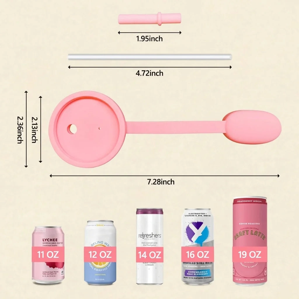 Reusable, Spill-Proof Can Lid & Straw